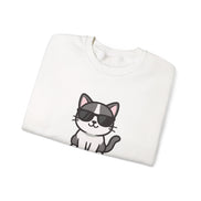 Cool Cat Crewneck Sweatshirt — Cute Sunglasses Cat Graphic