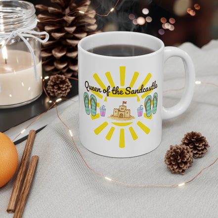 Beach Mug - "Queen of the Sandcastle" 11oz Coffee Cup