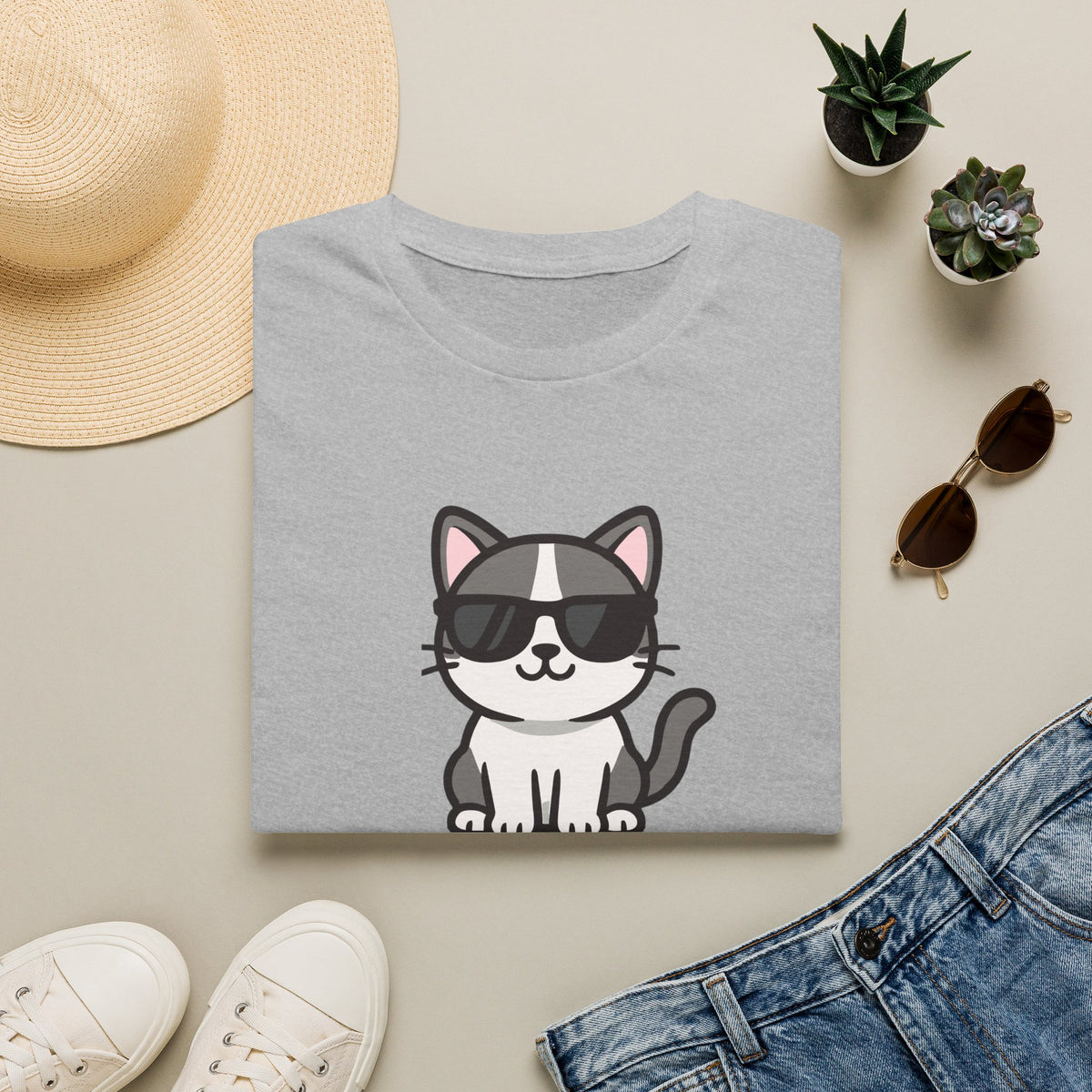 Cool Cat T-Shirt — Cute Cat Wearing Sunglasses Graphic Tee