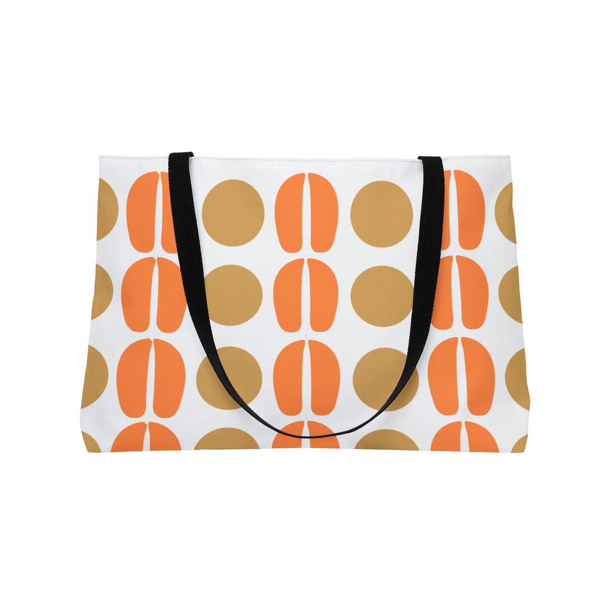 Retro Orange & Tan Geometric Weekender Tote