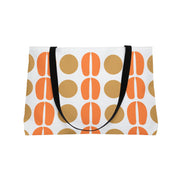 Retro Orange & Tan Geometric Weekender Tote