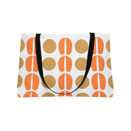 Retro Orange & Tan Geometric Weekender Tote