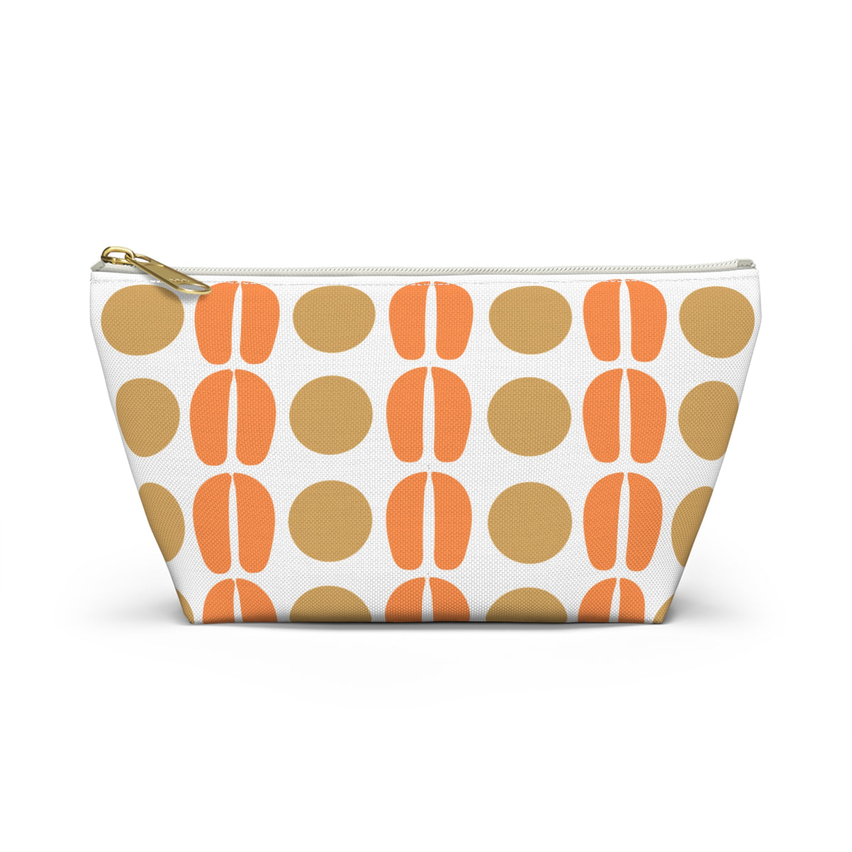 geo accessory bag with white zipper