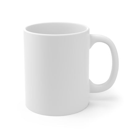 11oz Mug — Cute Black Cat Hanging on Gold Star Coffee Cup