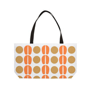 Retro Orange & Tan Geometric Weekender Tote