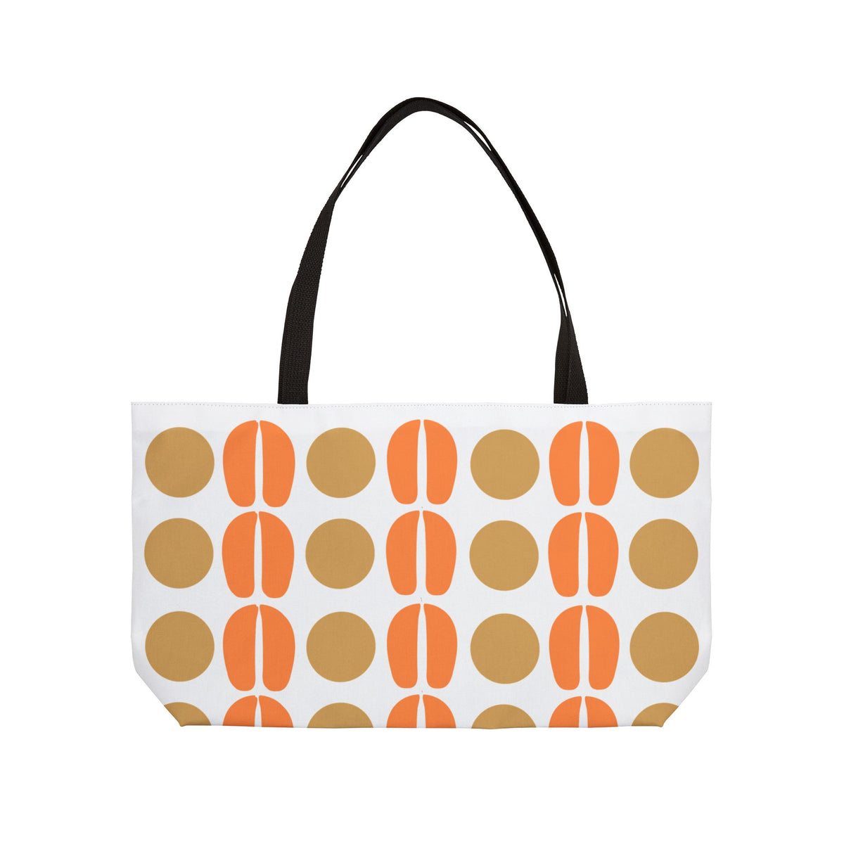 Retro Orange & Tan Geometric Weekender Tote