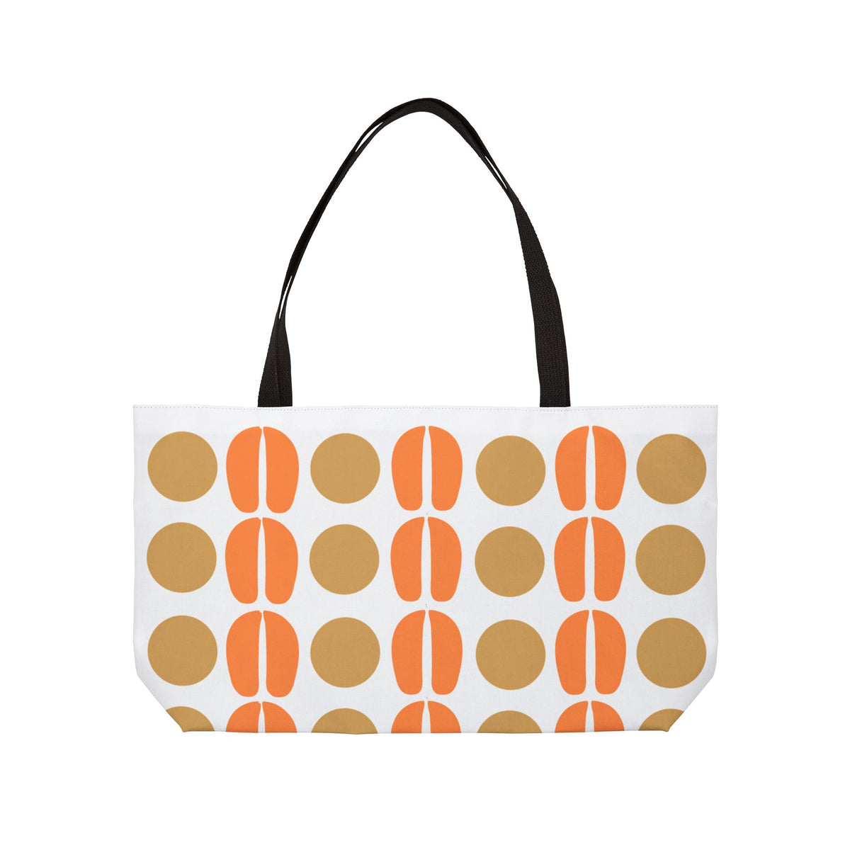 Retro Orange & Tan Geometric Weekender Tote