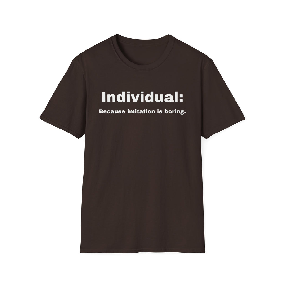 brown imitation is boring tee