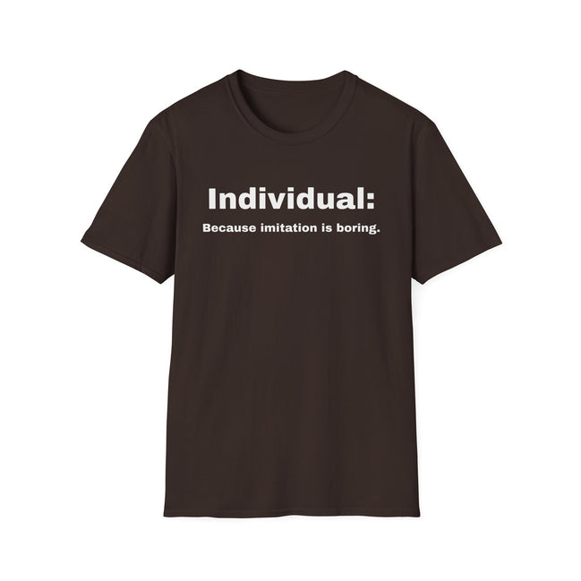brown imitation is boring tee