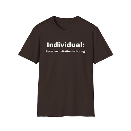 brown imitation is boring tee