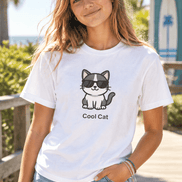 Cool Cat T-Shirt lifestyle photo with teenage girl model